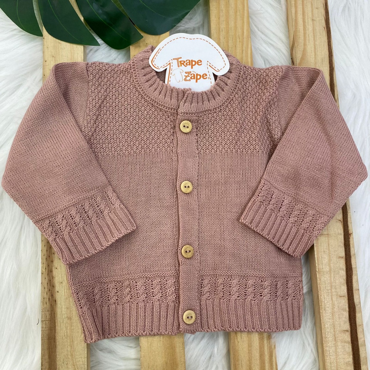  Casaco de linha Tuck -  Rose Plix